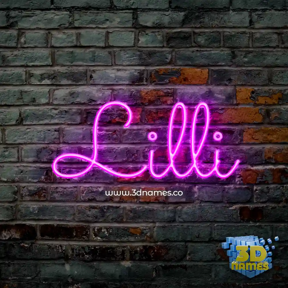 lilli in Pink Neon style - 3D name wallpaper