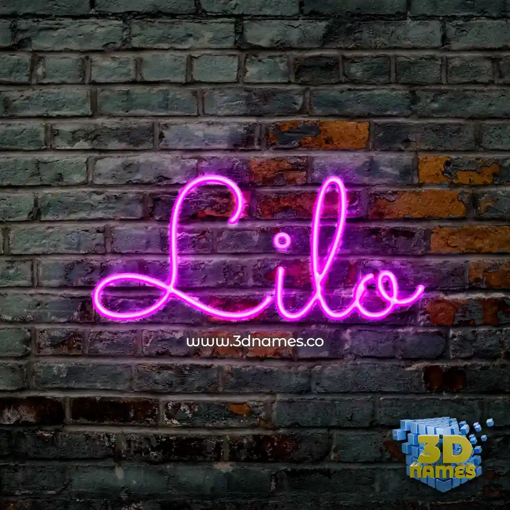 lilo in Pink Neon style - 3D name wallpaper
