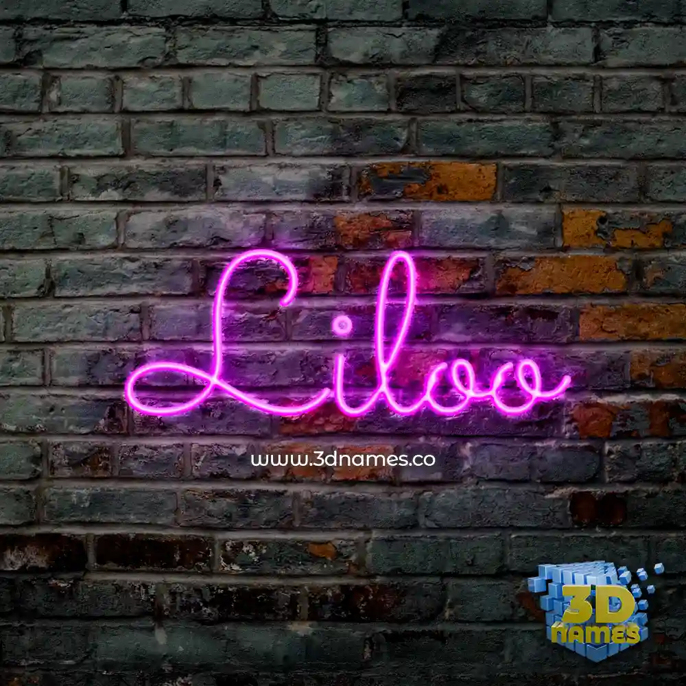 liloo in Pink Neon style - 3D name wallpaper