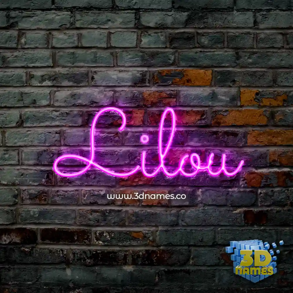 lilou in Pink Neon style - 3D name wallpaper