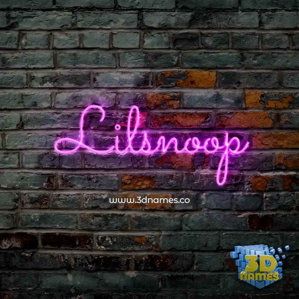 lilsnoop in Pink Neon style - 3D name wallpaper