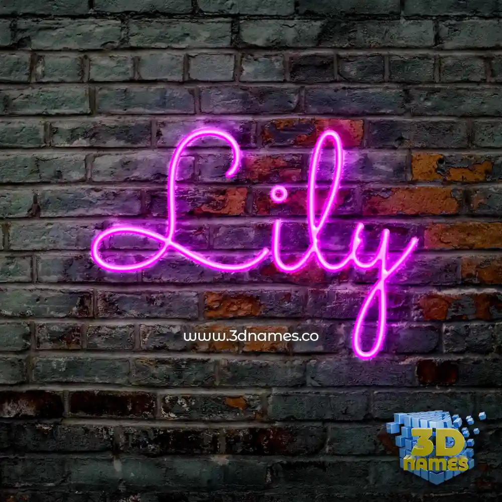 lily in Pink Neon style - 3D name wallpaper