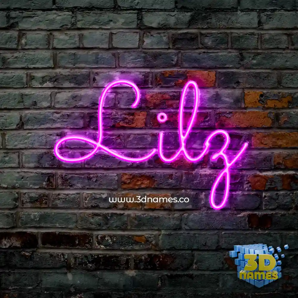 lilz in Pink Neon style - 3D name wallpaper
