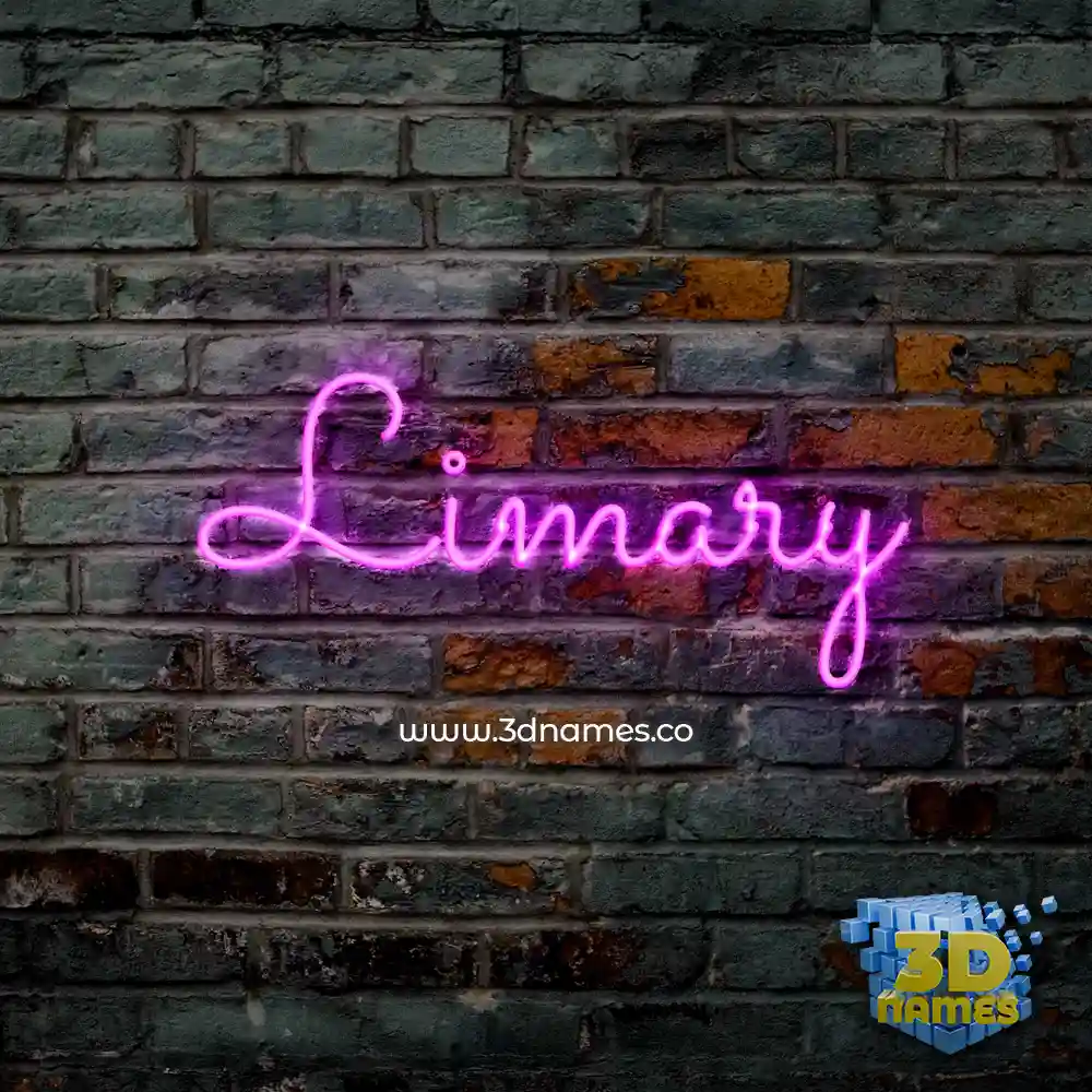 limary in Pink Neon style - 3D name wallpaper
