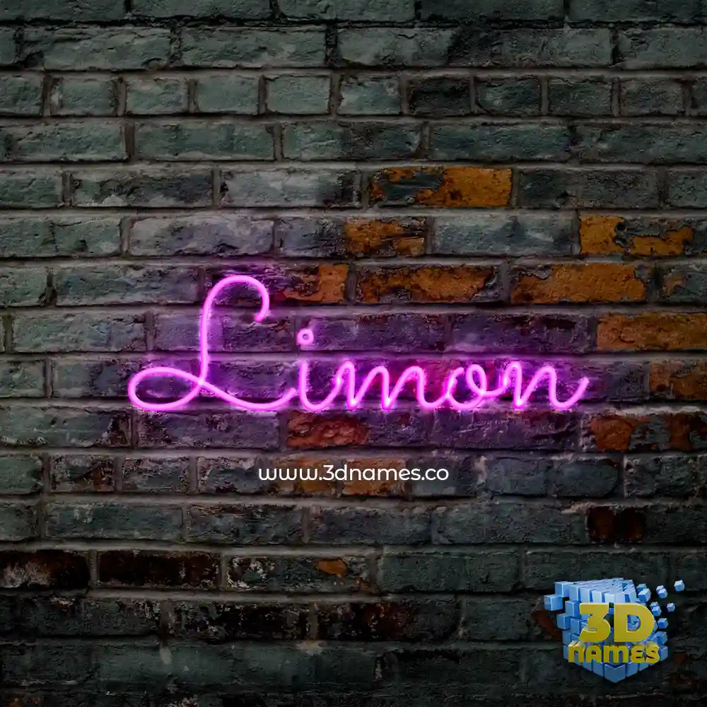 limon in Pink Neon style - 3D name wallpaper