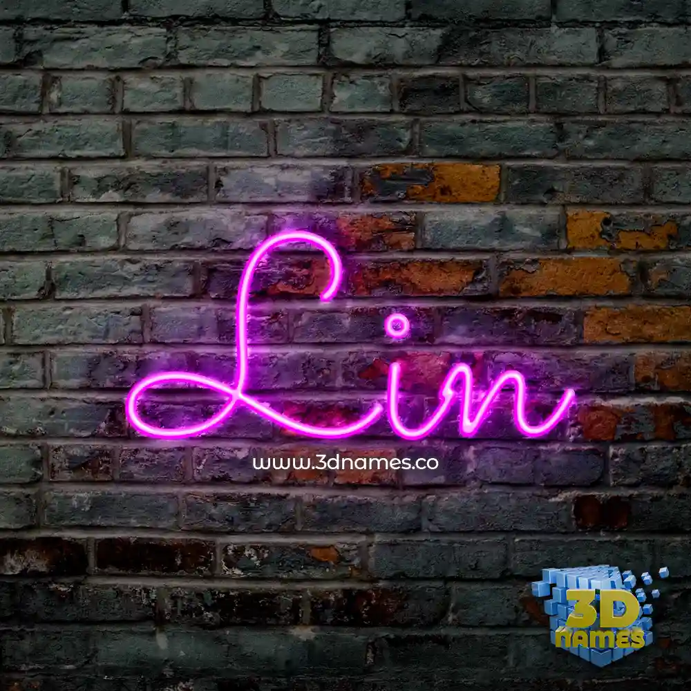 lin in Pink Neon style - 3D name wallpaper