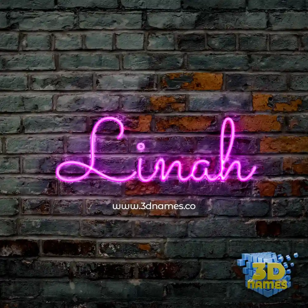 linah in Pink Neon style - 3D name wallpaper