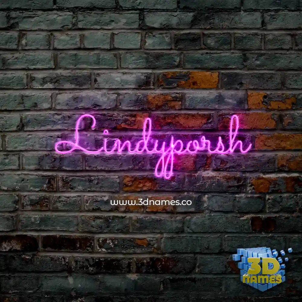 lindyporsh in Pink Neon style - 3D name wallpaper