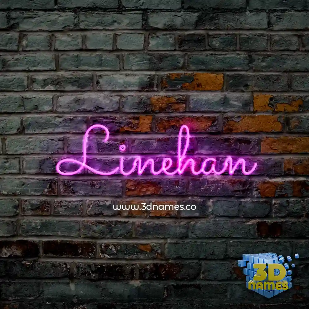 linehan in Pink Neon style - 3D name wallpaper