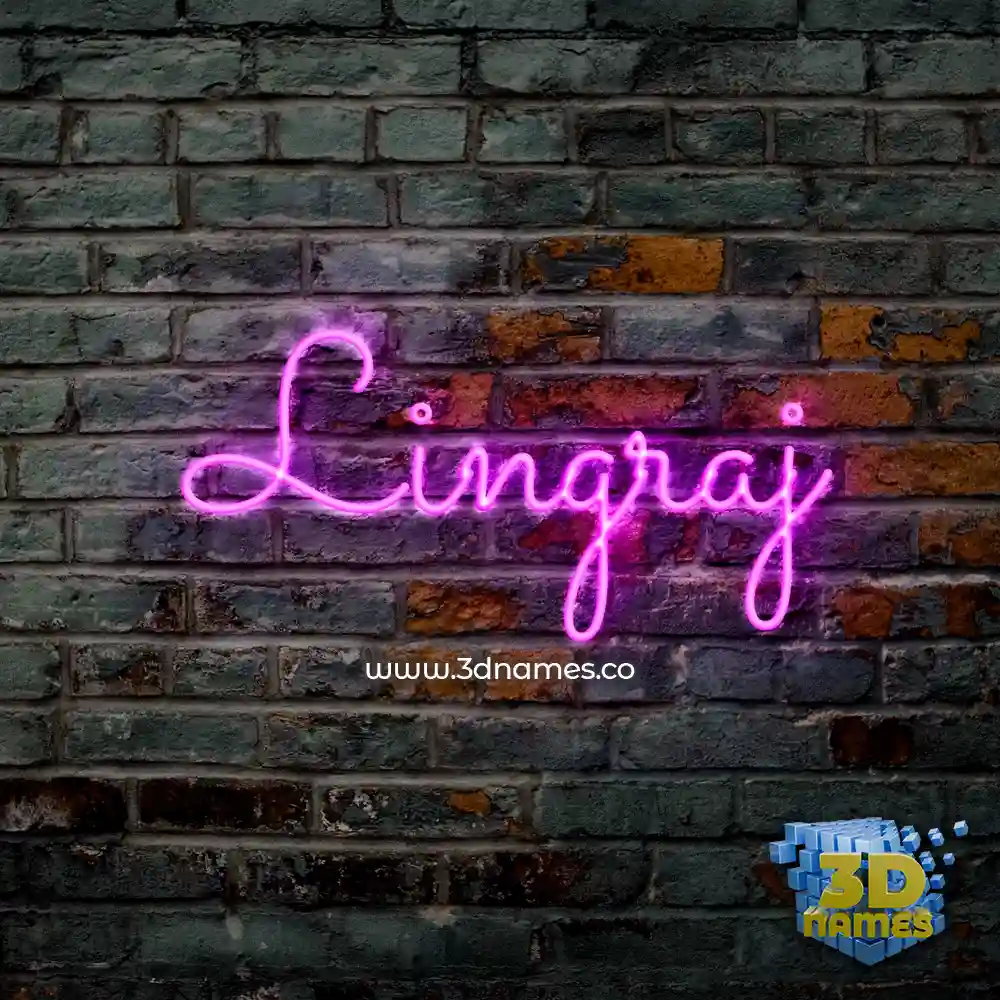 lingraj in Pink Neon style - 3D name wallpaper