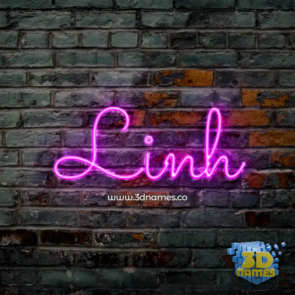 linh in Pink Neon style - 3D name wallpaper