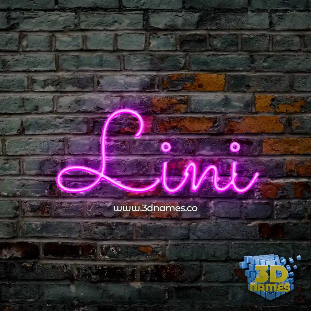 lini in Pink Neon style - 3D name wallpaper