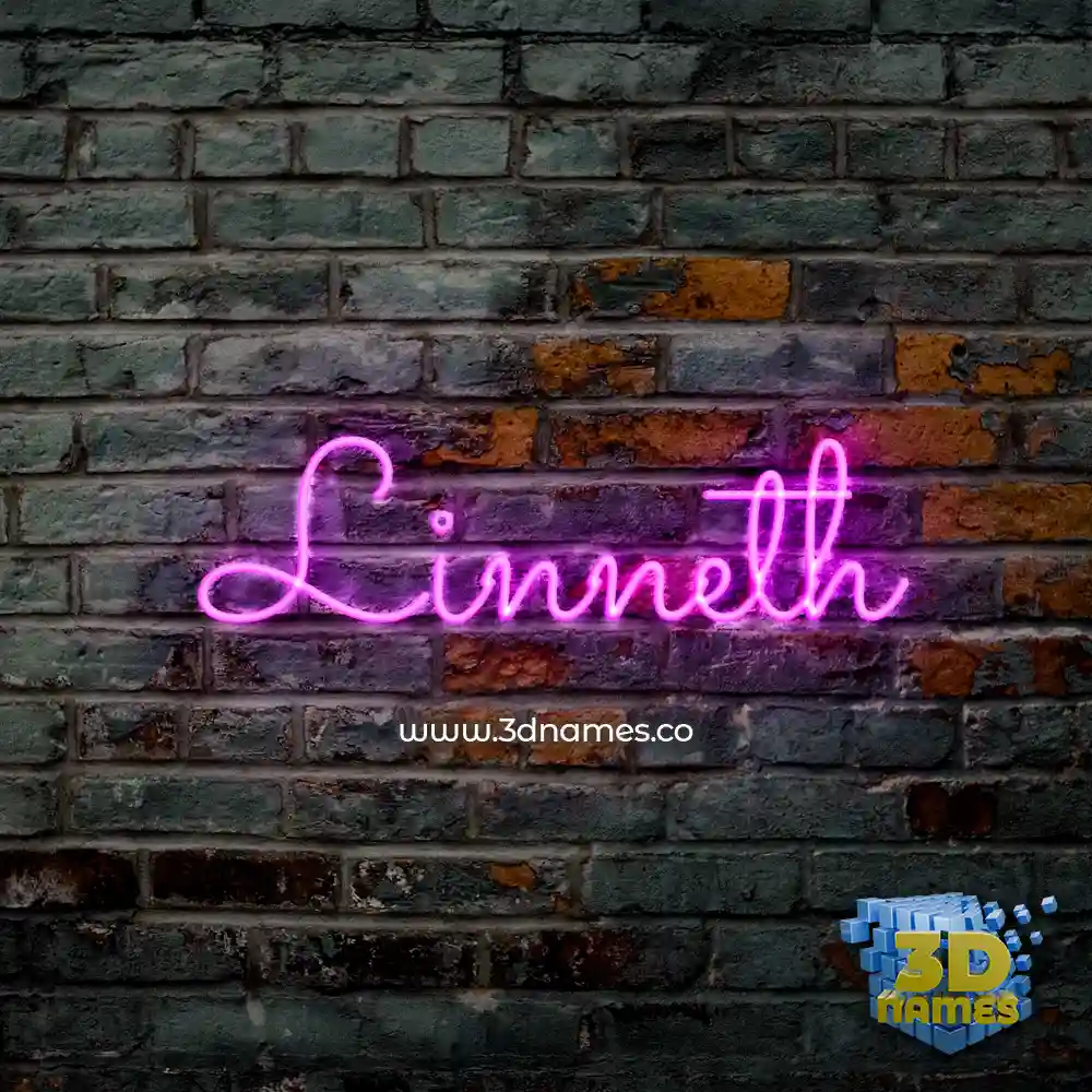 linneth in Pink Neon style - 3D name wallpaper