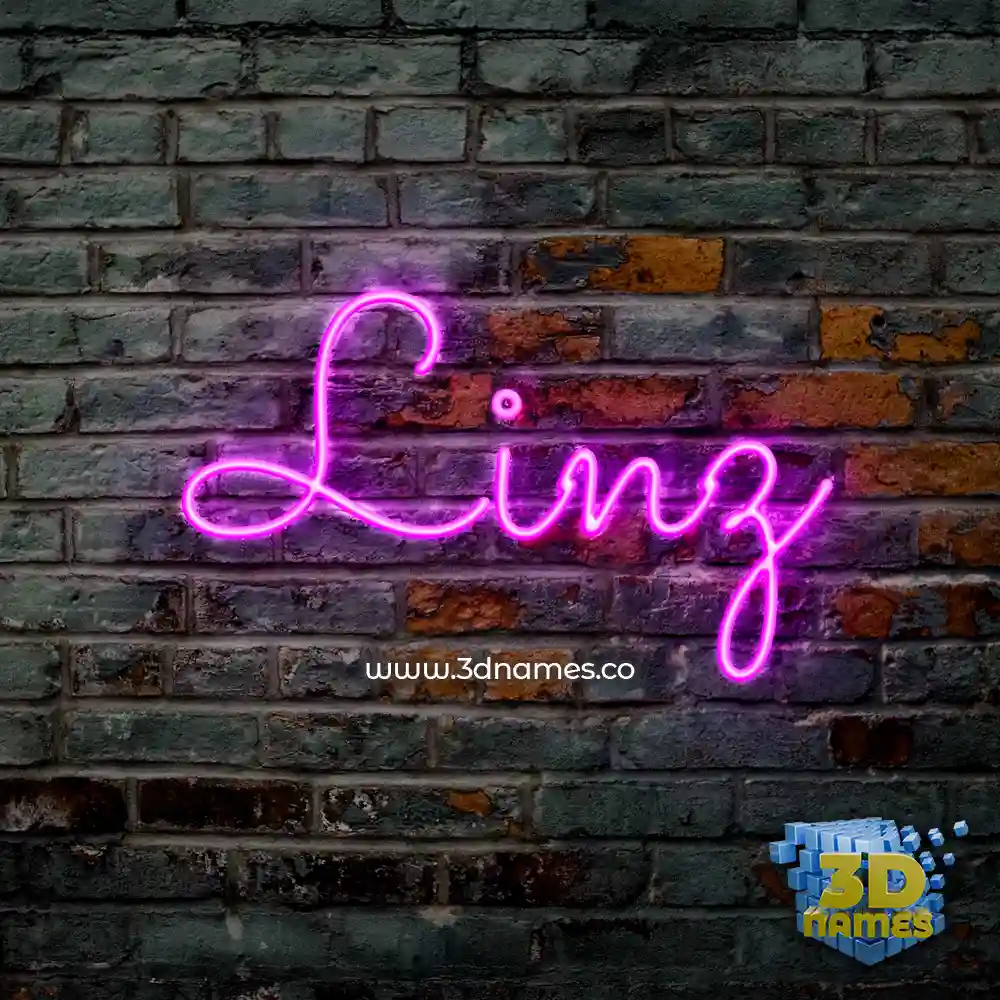 linz in Pink Neon style - 3D name wallpaper