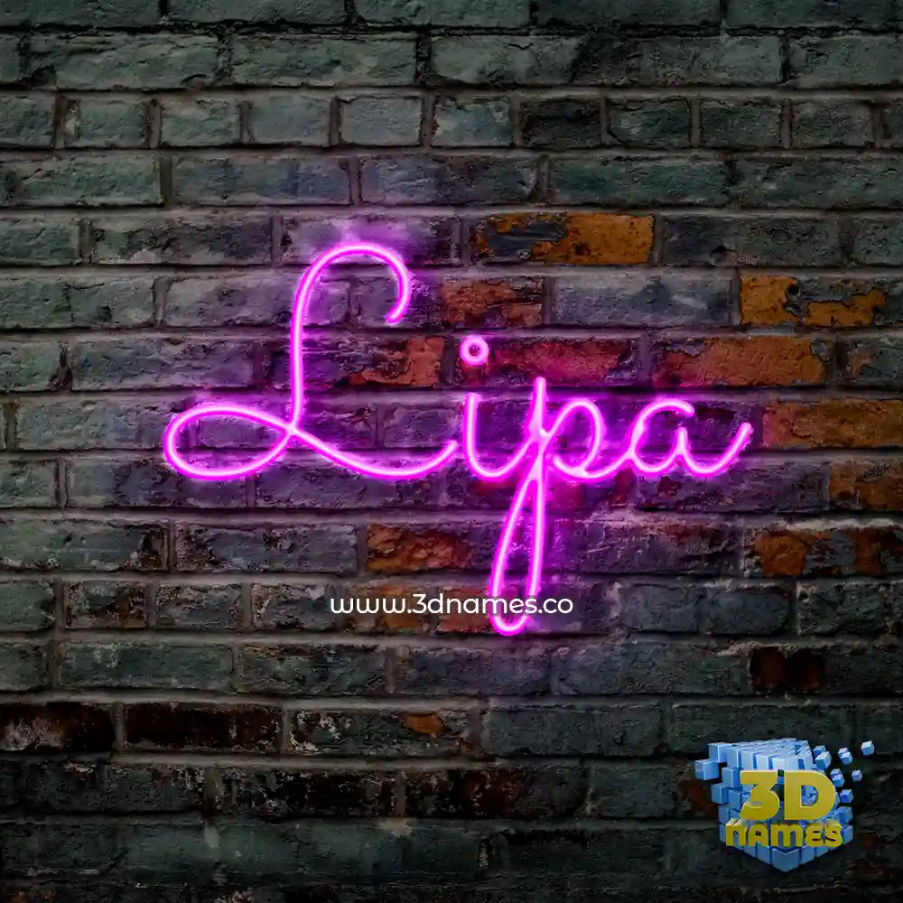 lipa in Pink Neon style - 3D name wallpaper