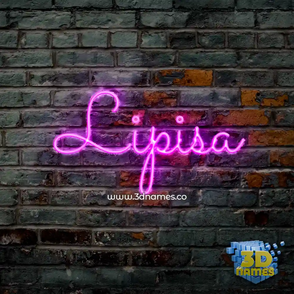lipisa in Pink Neon style - 3D name wallpaper