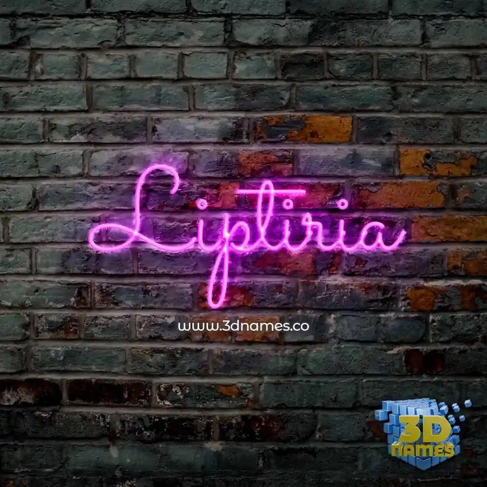liptiria in Pink Neon style - 3D name wallpaper