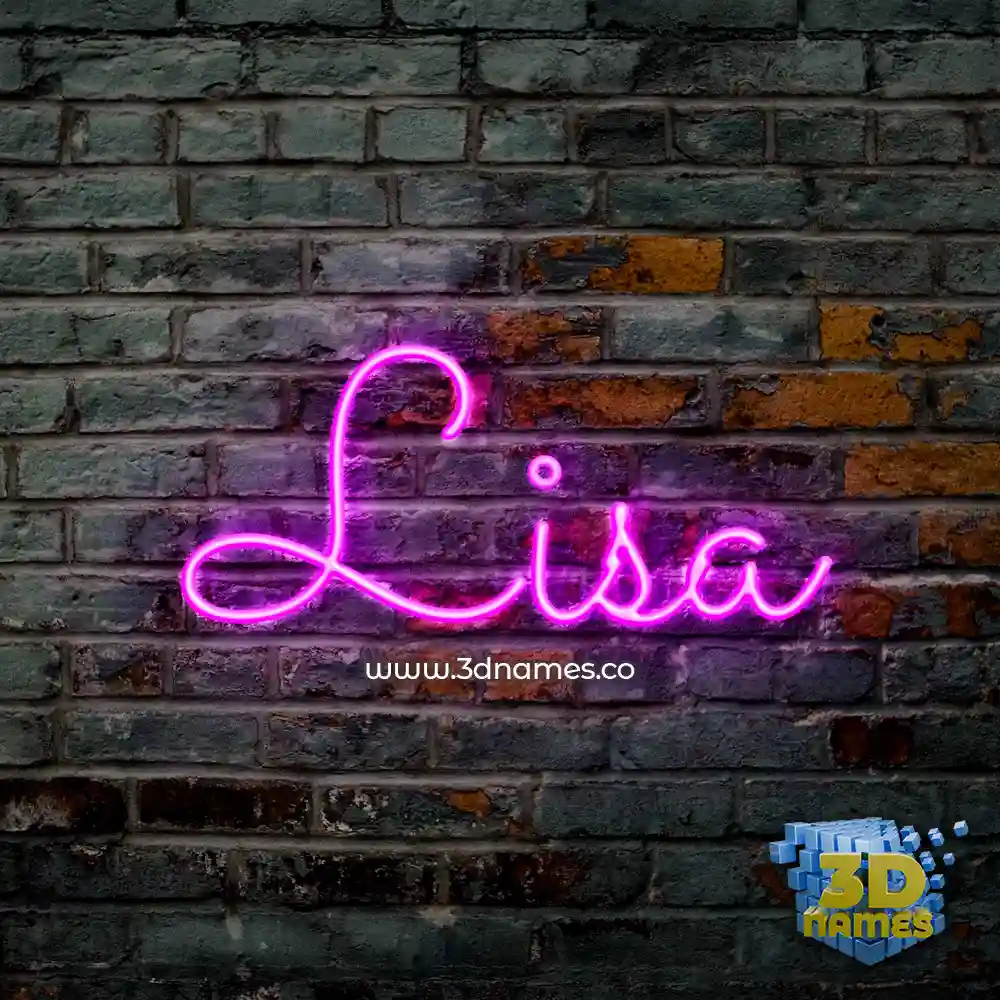 lisa in Pink Neon style - 3D name wallpaper