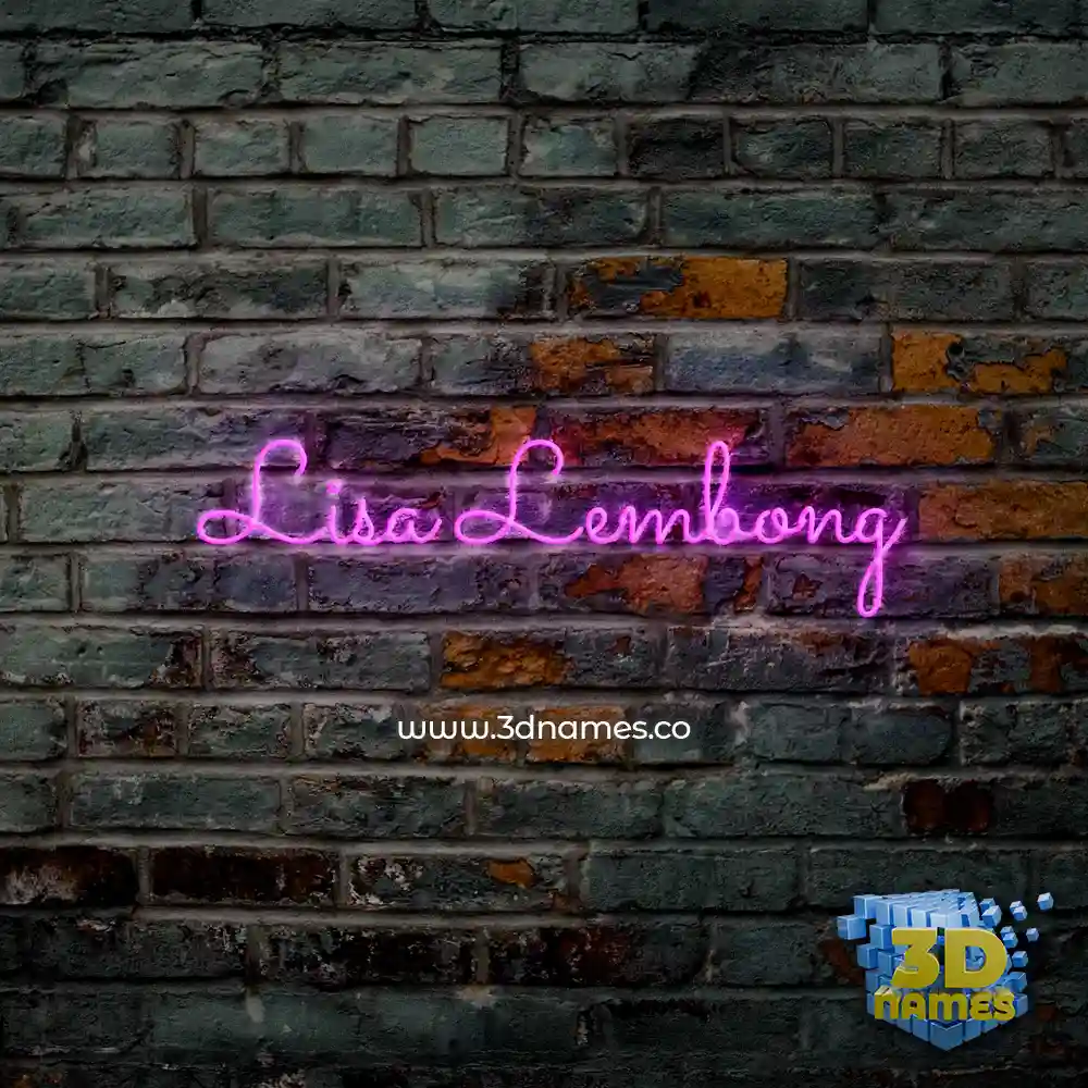 lisa lembong in Pink Neon style - 3D name wallpaper