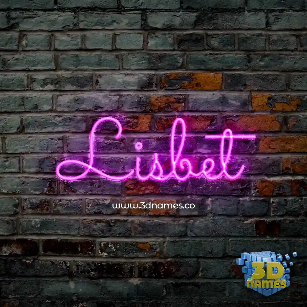 lisbet in Pink Neon style - 3D name wallpaper