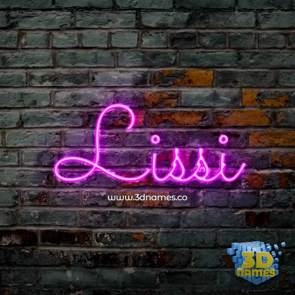 lissi in Pink Neon style - 3D name wallpaper