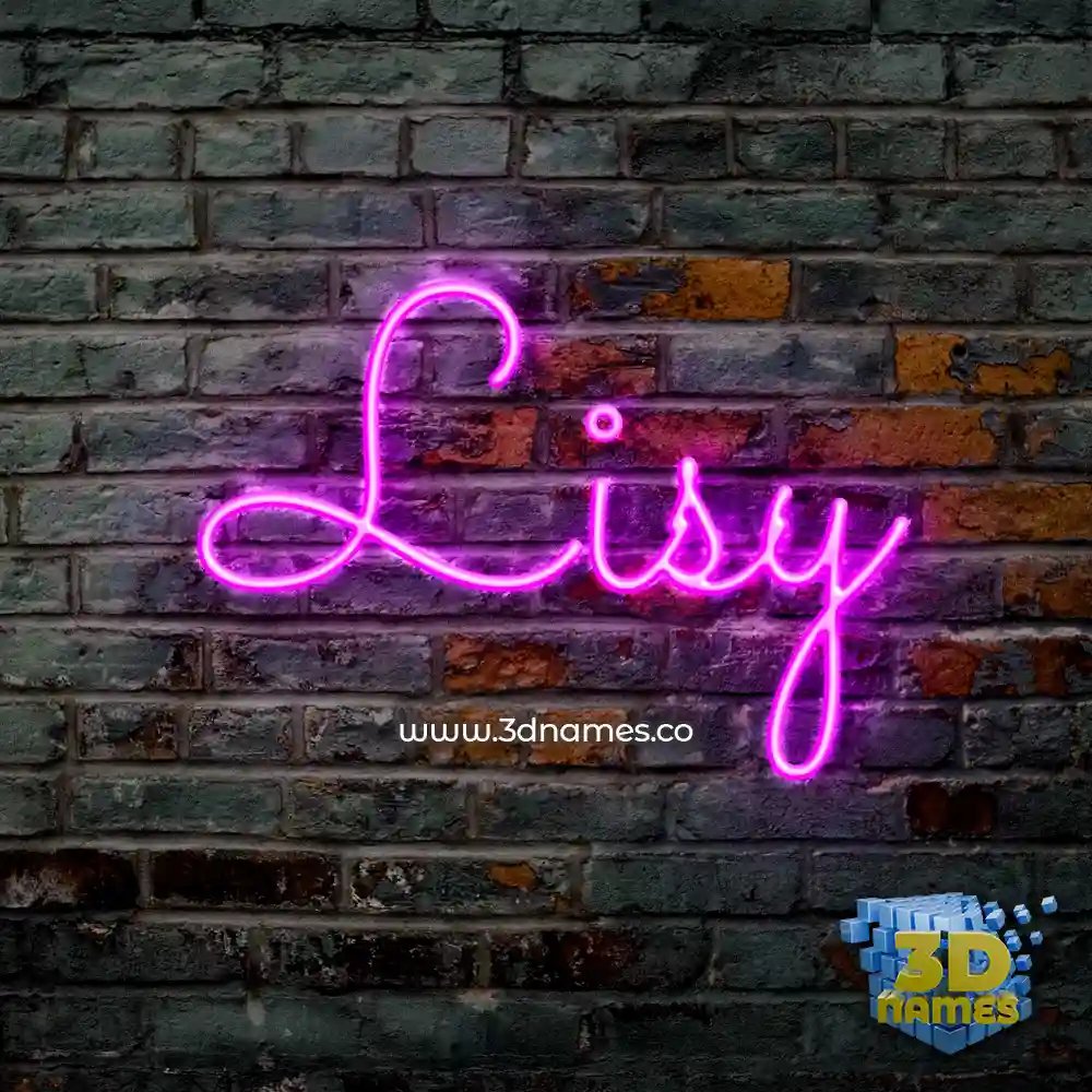 lisy in Pink Neon style - 3D name wallpaper