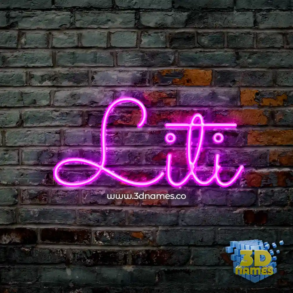 liti in Pink Neon style - 3D name wallpaper