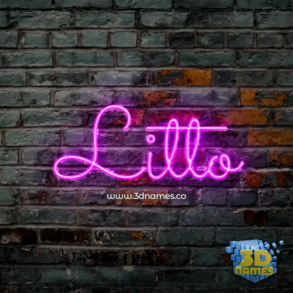 litto in Pink Neon style - 3D name wallpaper