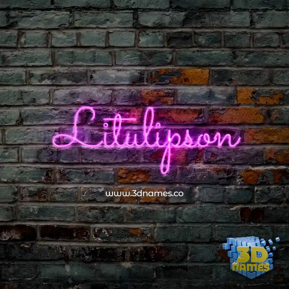 litulipson in Pink Neon style - 3D name wallpaper