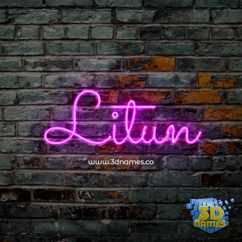 litun in Pink Neon style - 3D name wallpaper