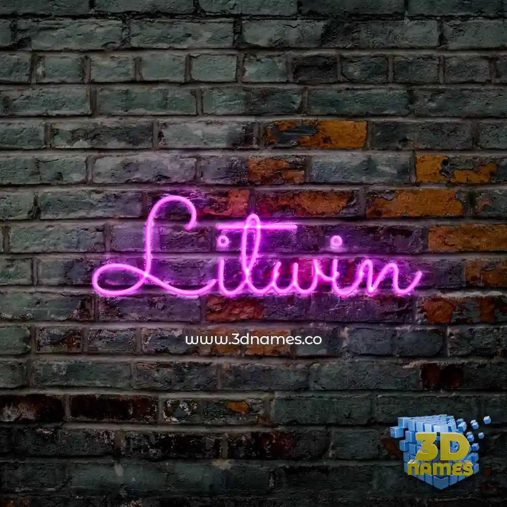 litwin in Pink Neon style - 3D name wallpaper