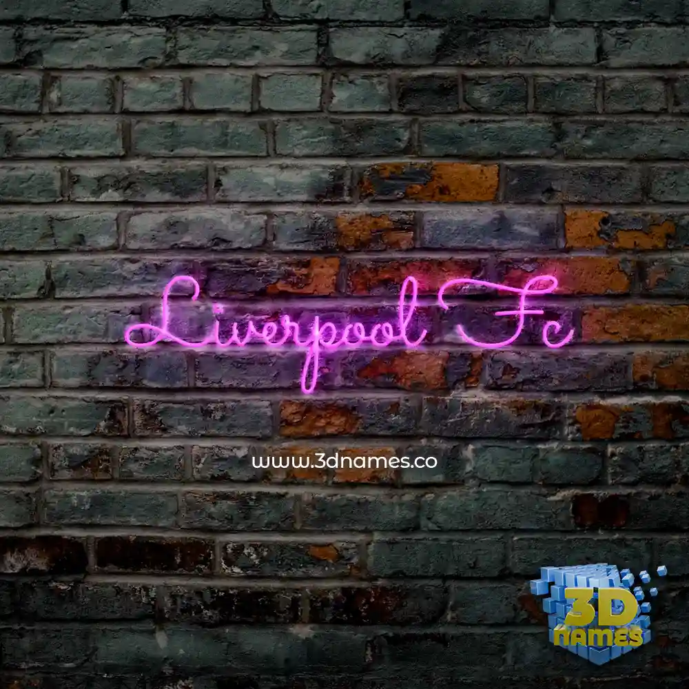 liverpool fc in Pink Neon style - 3D name wallpaper