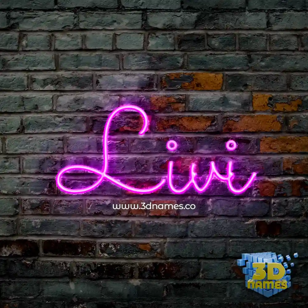 livi in Pink Neon style - 3D name wallpaper