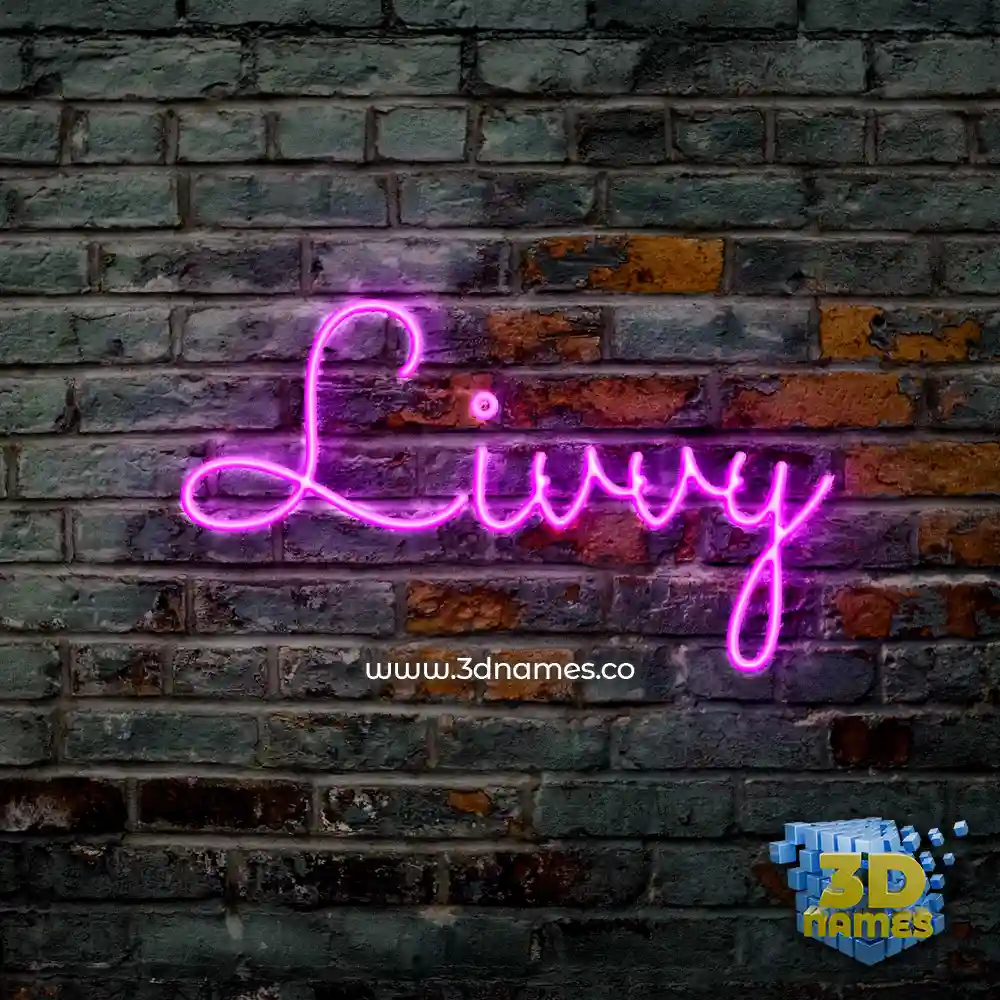 livvy in Pink Neon style - 3D name wallpaper
