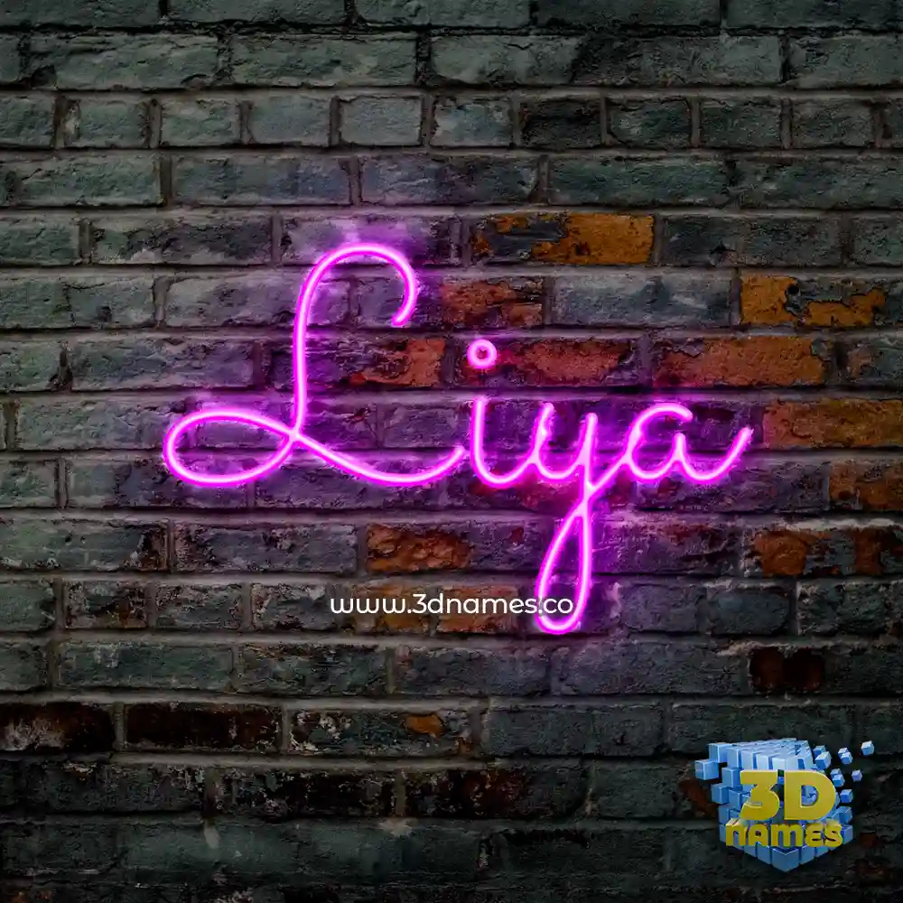 liya in Pink Neon style - 3D name wallpaper