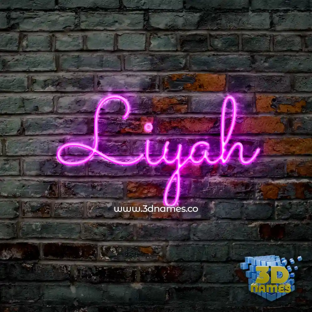 liyah in Pink Neon style - 3D name wallpaper