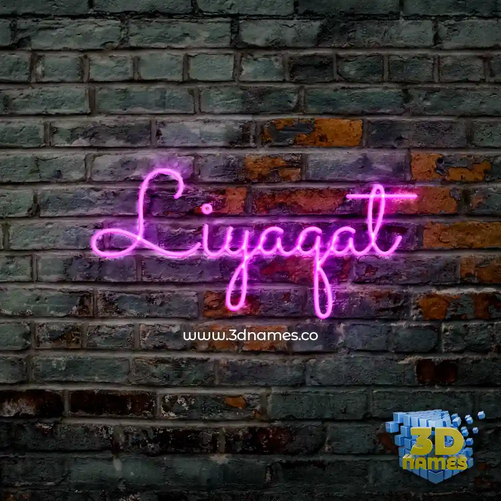 liyaqat in Pink Neon style - 3D name wallpaper