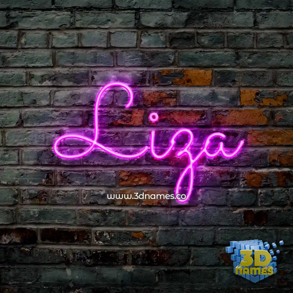liza in Pink Neon style - 3D name wallpaper