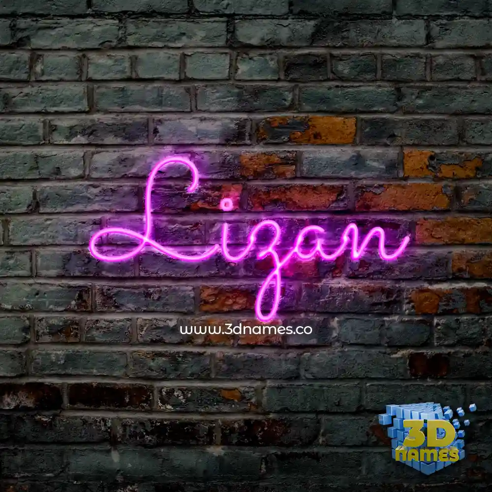 lizan in Pink Neon style - 3D name wallpaper