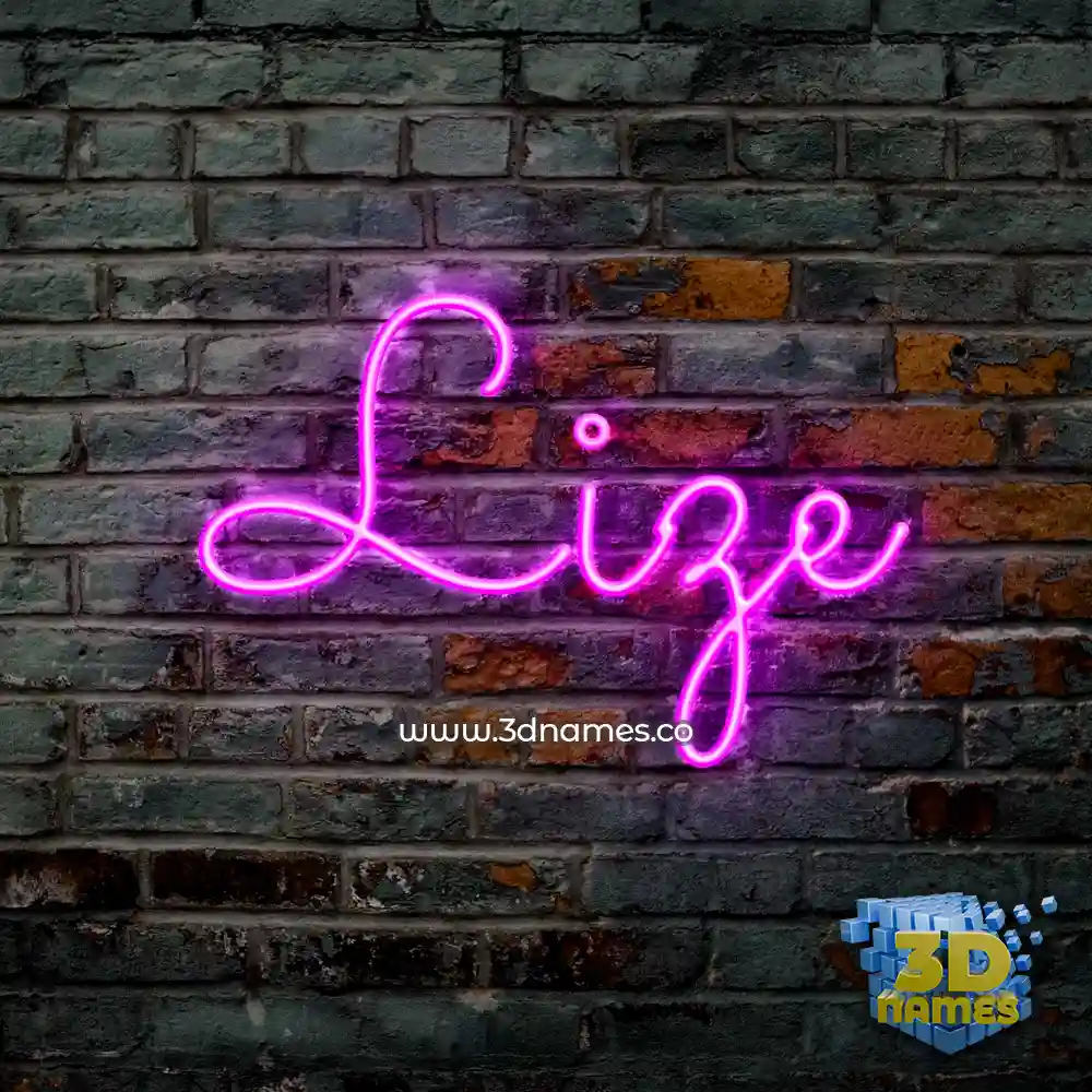 lize in Pink Neon style - 3D name wallpaper