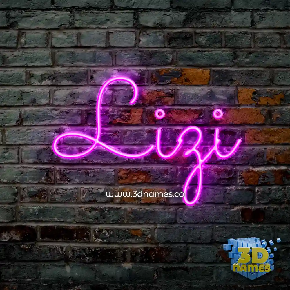 lizi in Pink Neon style - 3D name wallpaper