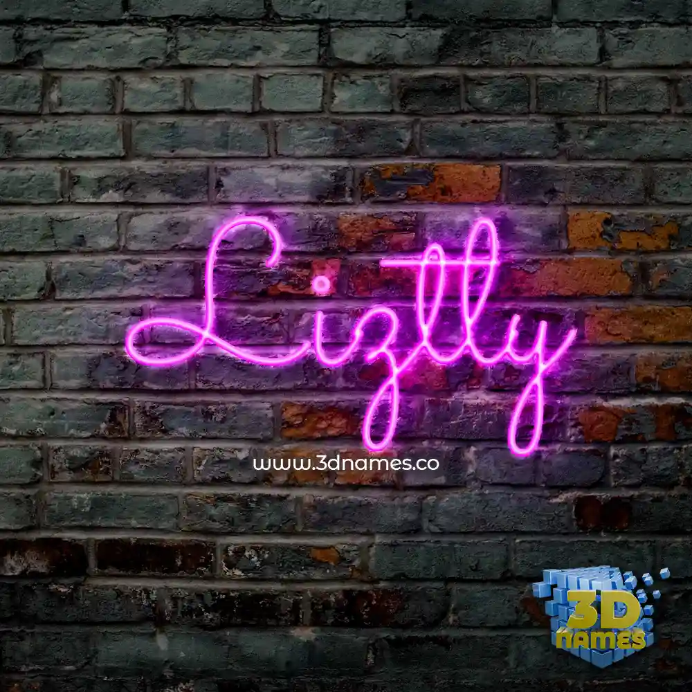 liztly in Pink Neon style - 3D name wallpaper