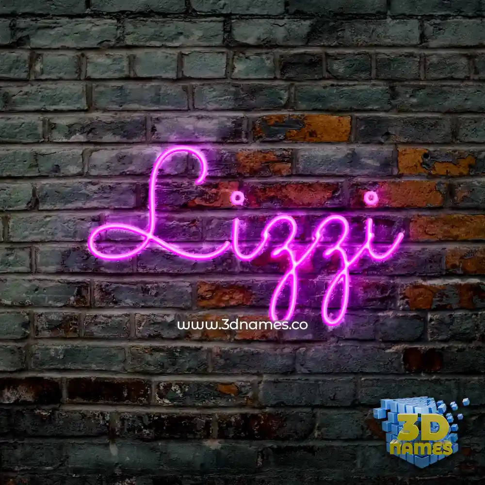lizzi in Pink Neon style - 3D name wallpaper
