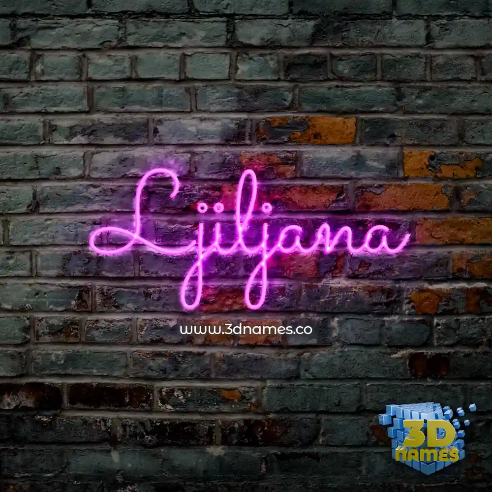 ljiljana in Pink Neon style - 3D name wallpaper
