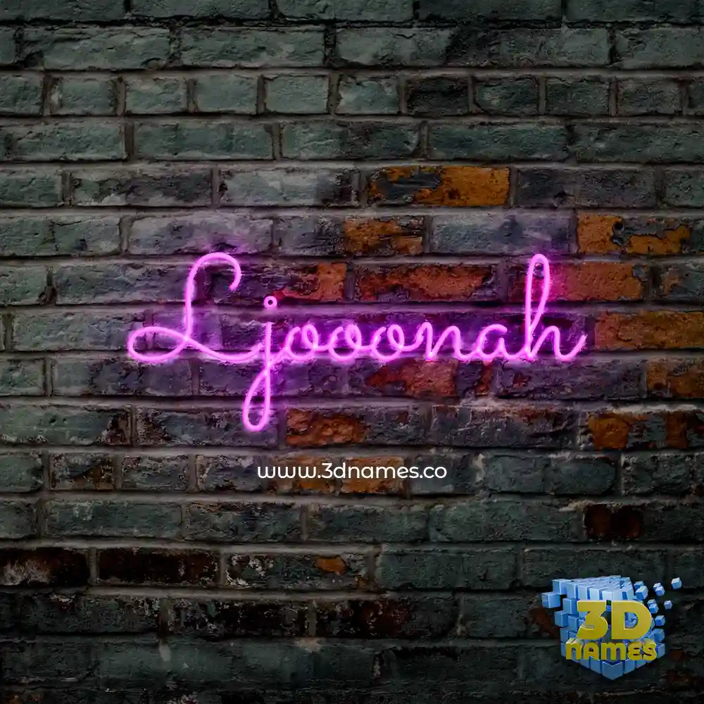 ljooonah in Pink Neon style - 3D name wallpaper