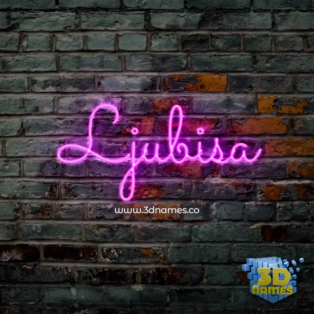 ljubisa in Pink Neon style - 3D name wallpaper