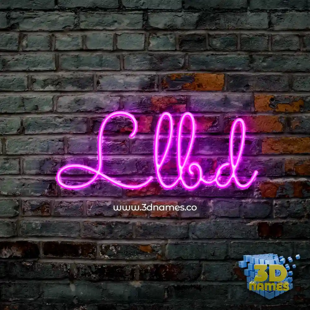 llbd in Pink Neon style - 3D name wallpaper