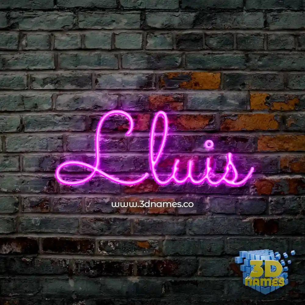 lluis in Pink Neon style - 3D name wallpaper