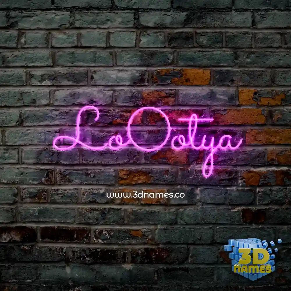 lo0otya in Pink Neon style - 3D name wallpaper