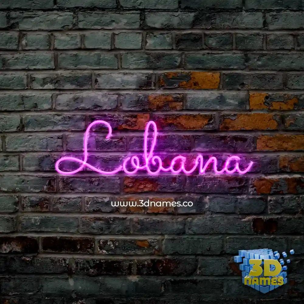 lobana in Pink Neon style - 3D name wallpaper